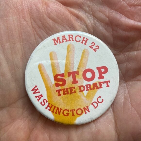 Vintage 1970 Stop The Draft Washington DC Pin Anti Vietnam War Protest - Picture 5 of 5
